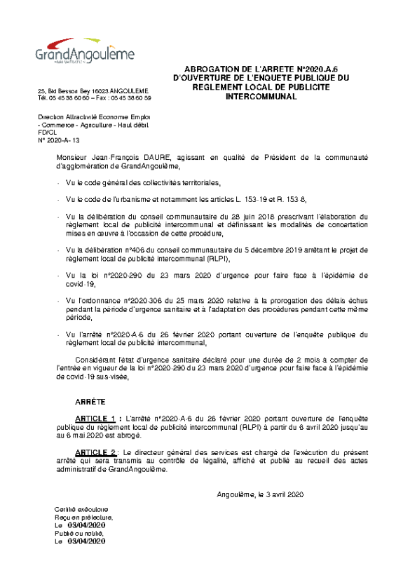 Arrêté AbrogationRLPi