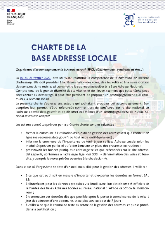 Charte de la Base Adresse Locale – organisme public