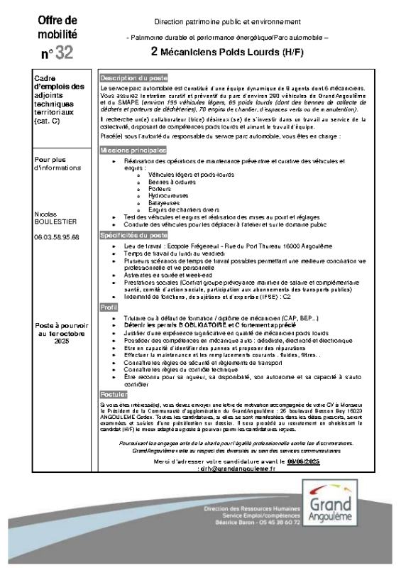 32- Offres de mobilité Interne
