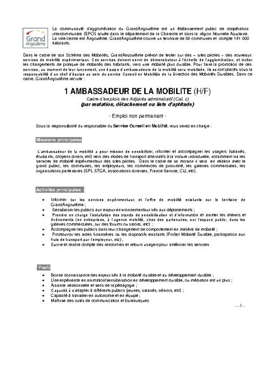 AMBASSADEURS DE LA MOBILITE