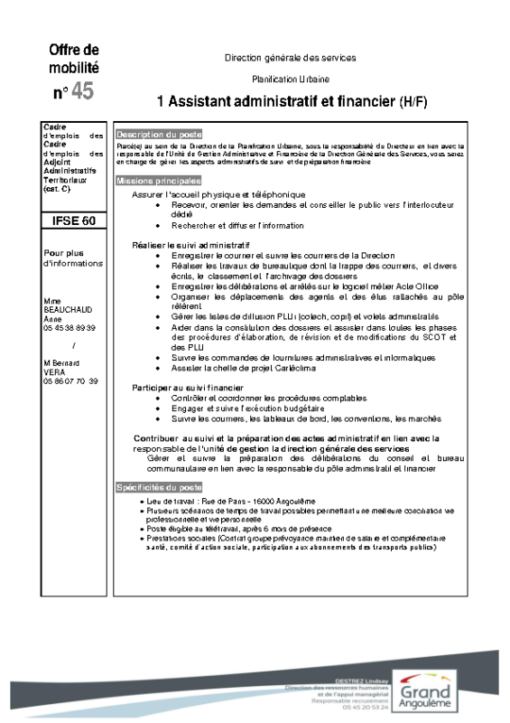 45- Offres de mobilité Interne Planif asst admin