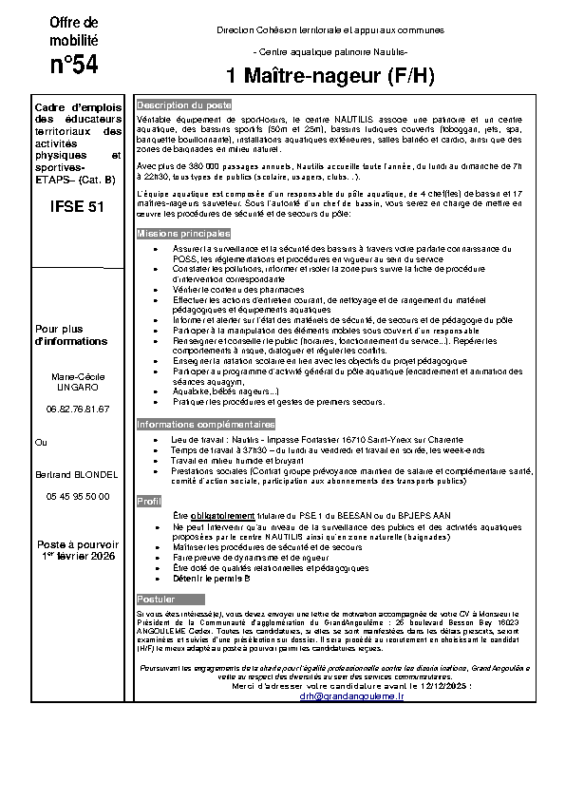 54- Offres de mobilité Interne ETAPS