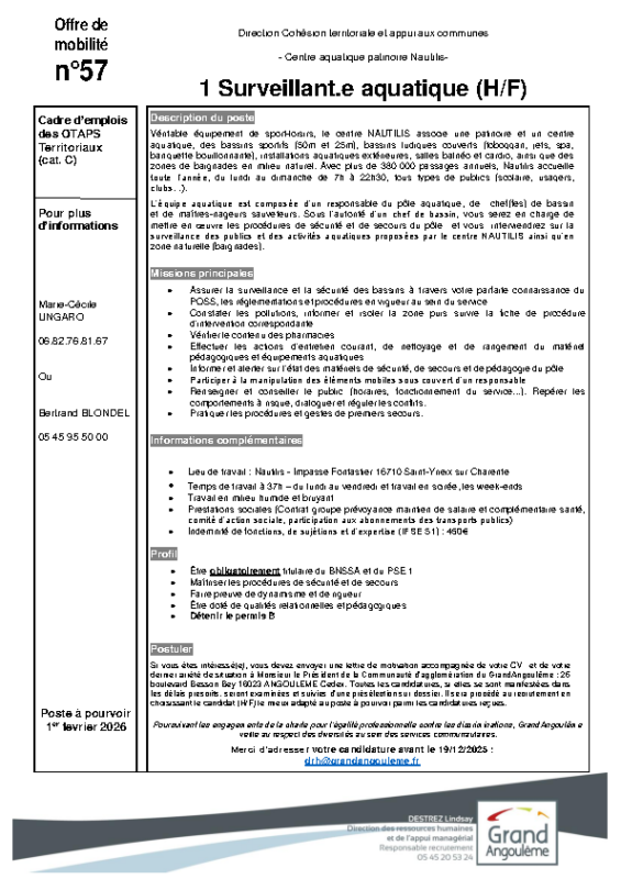 57- Offres de mobilité Interne OTAPS