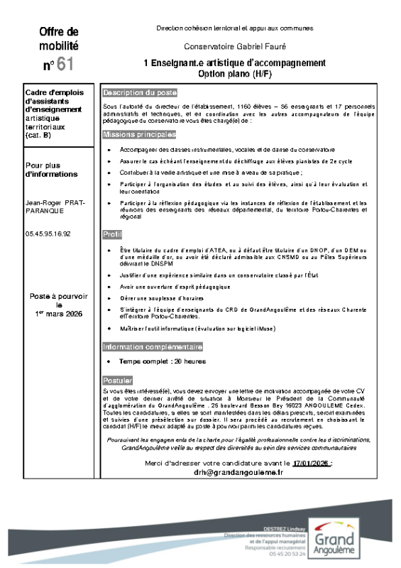 62- Offre de mobilité Interne EA Piano