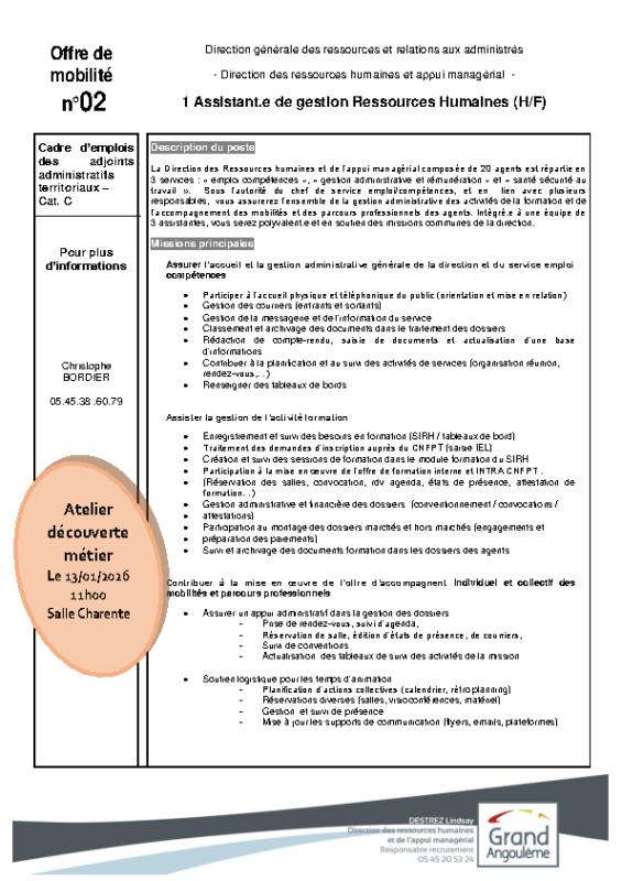02- Offres de mobilité assitante gestion RH