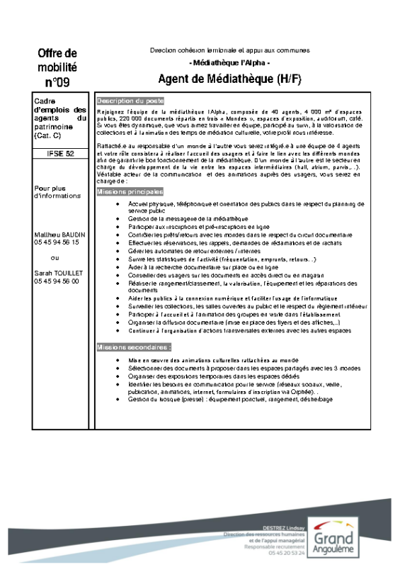 09- Offres de mobilitè agent de mediathèque