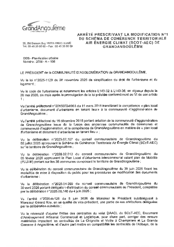 Arrêté Prescription