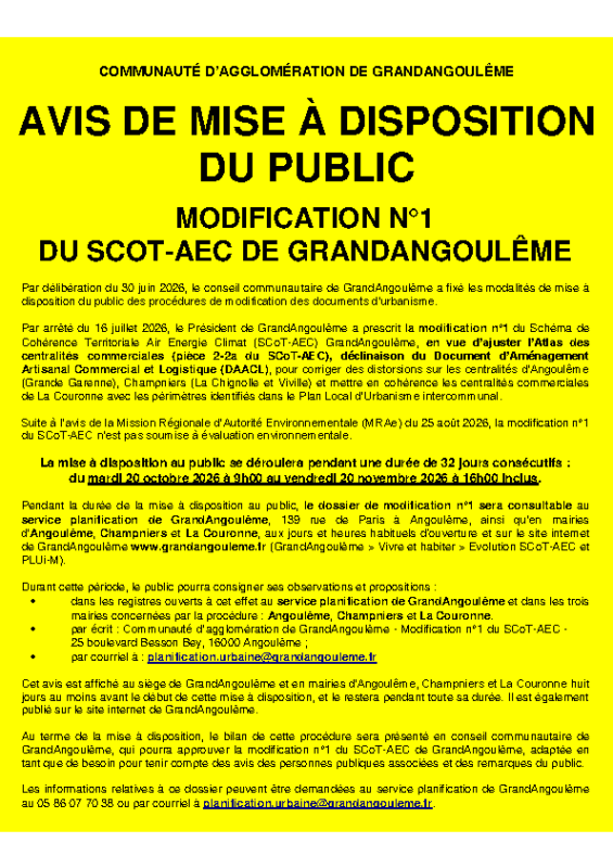 Avis Mise à disposition